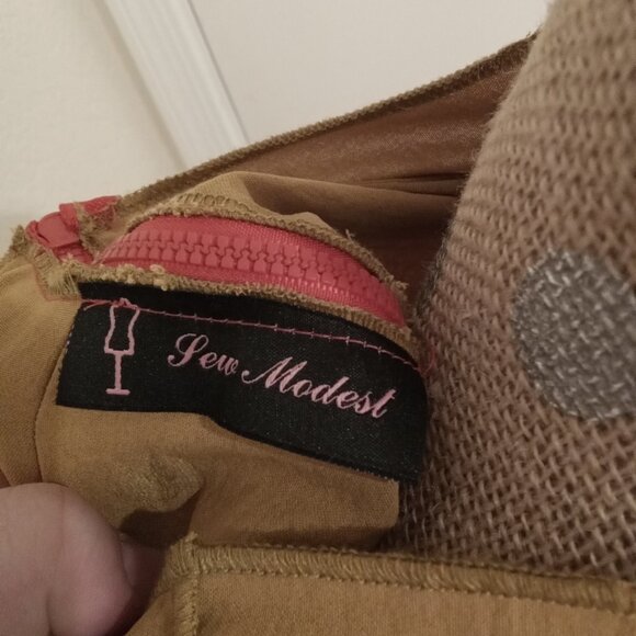 NWOT Sew Modest Mustard Swiss Dot Top - Picture 2 of 5